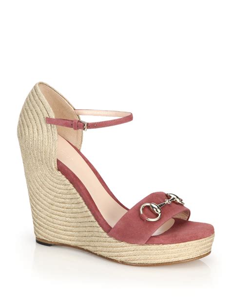 gucci women's wedge shoes|gucci espadrilles wedges pink.